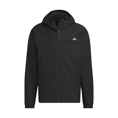 adidas Essential 3-Layer Bonded Jacket Black Hooded Casual Sportswear IK7347