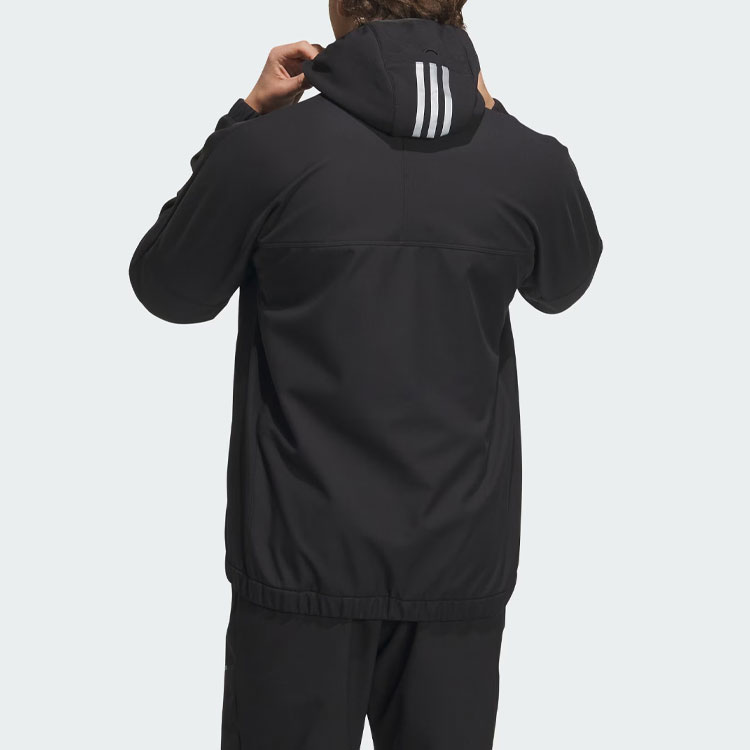Shop adidas Essential 3-Layer Bonded Jacket Black Hooded Casual Sportswear IK7347