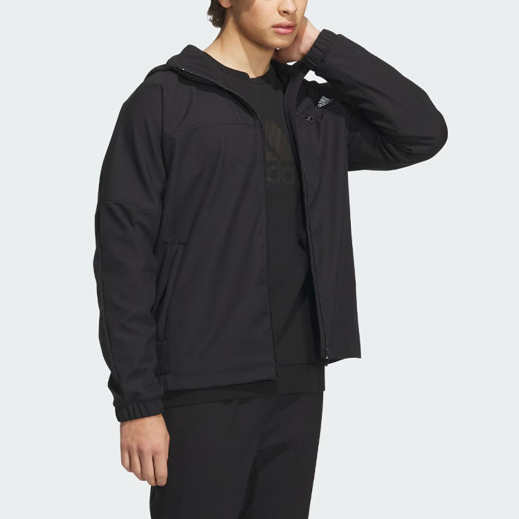 Purchase adidas Essential 3-Layer Bonded Jacket Black Hooded Casual Sportswear IK7347