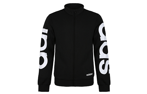 adidas Essential Black Stand Collar Casual Sports Jacket DQ3064