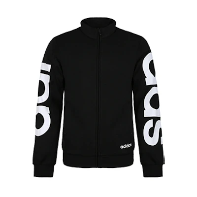 adidas Essential Black Stand Collar Casual Sports Jacket DQ3064