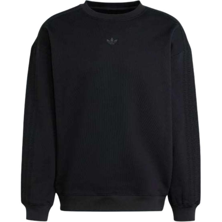 adidas Essential Field Issue Logo Crewneck Sweatshirt Black - Long Sleeve Pullover IW3489