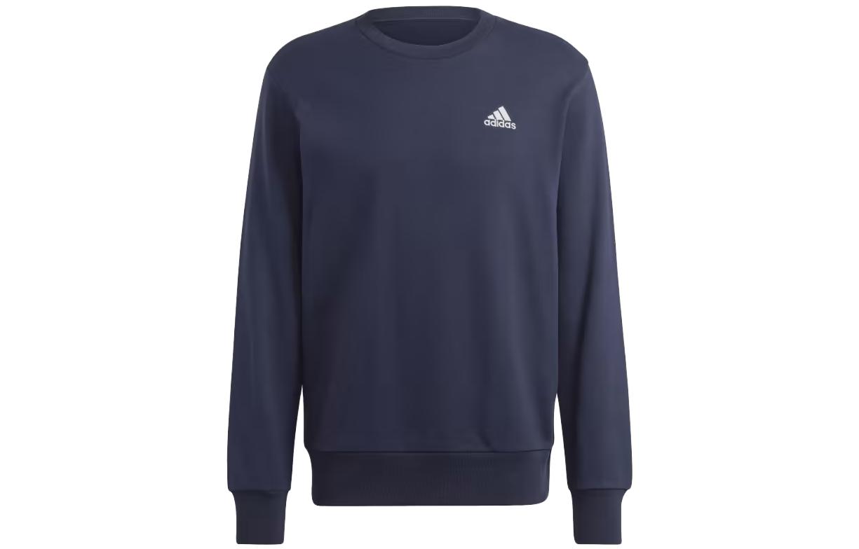 adidas Essential French Terry Small Logo Sweatshirt Navy - Crewneck Fit IC9333