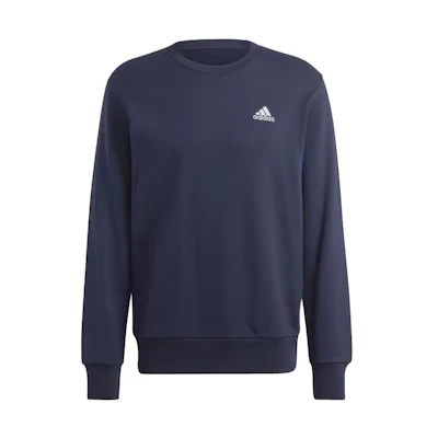 adidas Essential French Terry Small Logo Sweatshirt Navy - Crewneck Fit IC9333