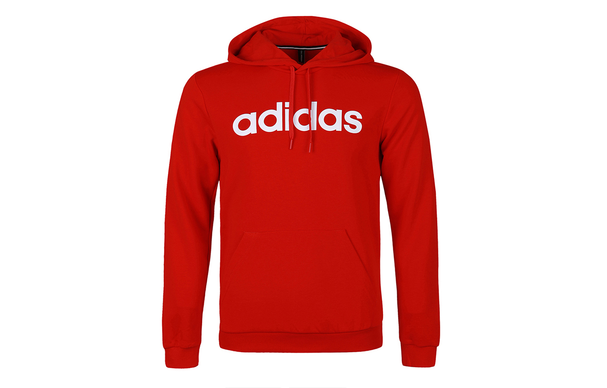 adidas Essential Logo Hoodie Pullover Retro Style Red GJ8919