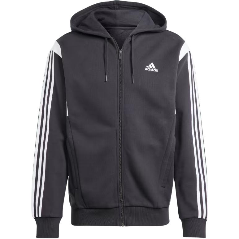 adidas Essential Logo Hoodie with Side Stripes - Black IP2234