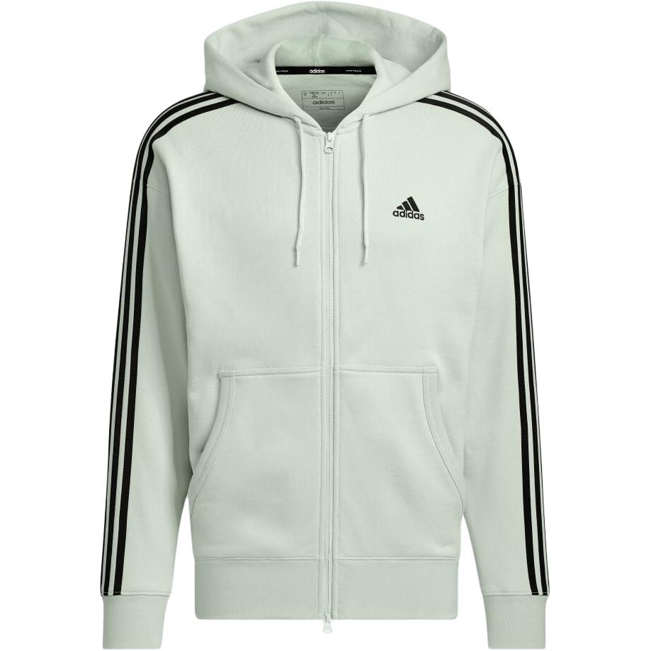 adidas Essential Plus 3-Stripes Zip-Up Sweatshirt Linen Green JF3992