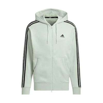 adidas Essential Plus 3-Stripes Zip-Up Sweatshirt Linen Green JF3992
