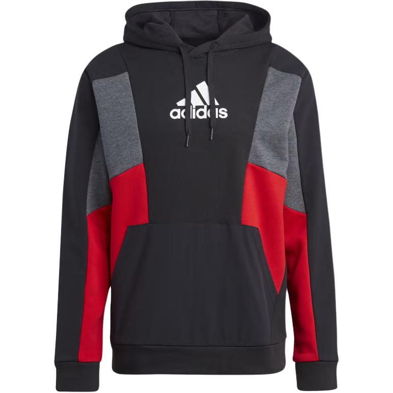 adidas Essential Pullover Hoodie with Adjustable Hood for Men in Black Multicolor HY5929