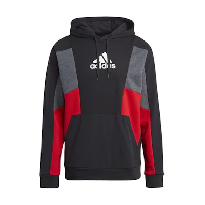 adidas Essential Pullover Hoodie with Adjustable Hood for Men in Black Multicolor HY5929