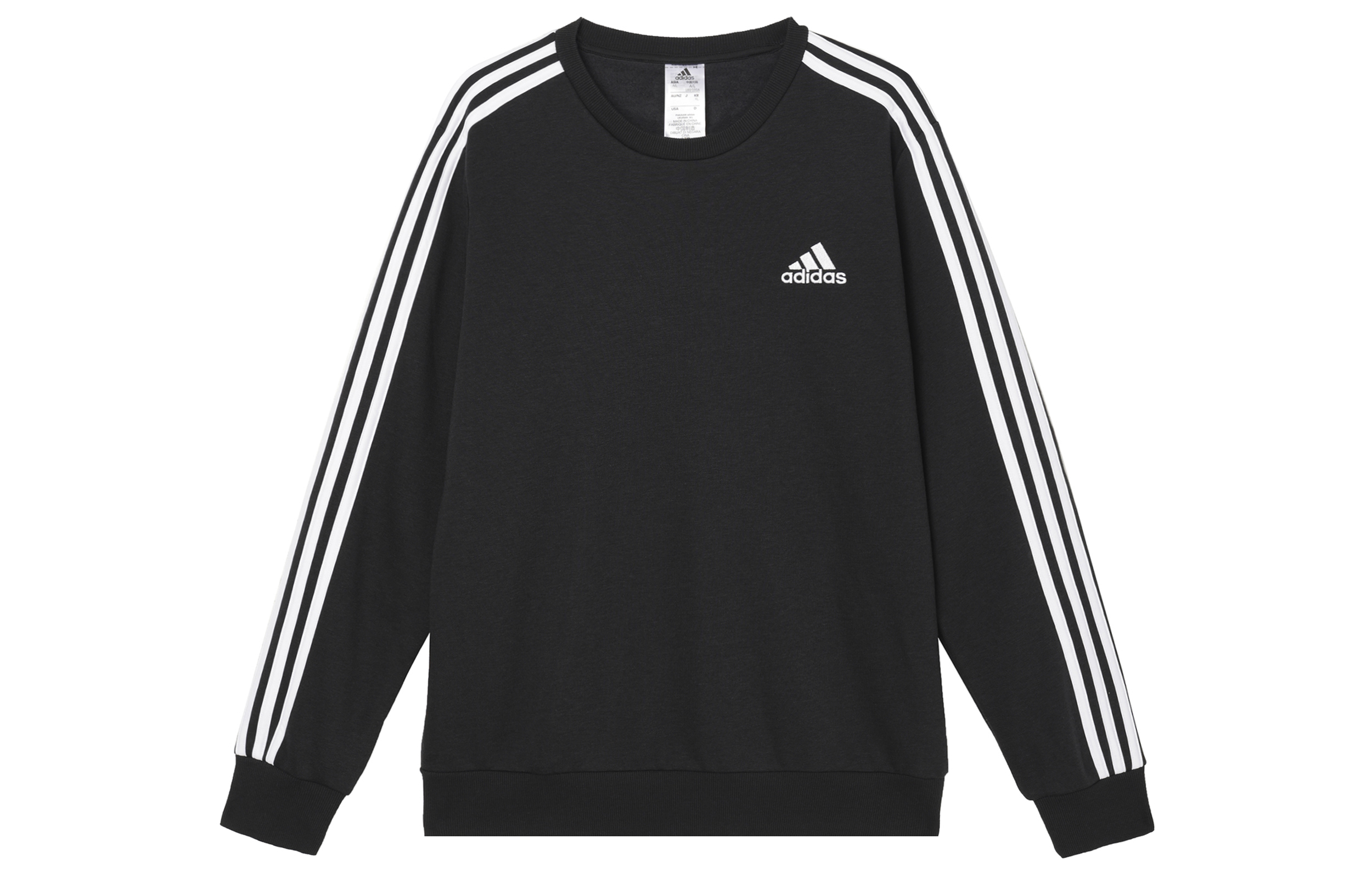 adidas Essential Striped Pullover Sweatshirt Black GK9106