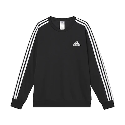 adidas Essential Striped Pullover Sweatshirt Black GK9106