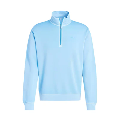 adidas Essential Trefoil Dye Half Zip Crew Sweatshirt Light Blue IS1744