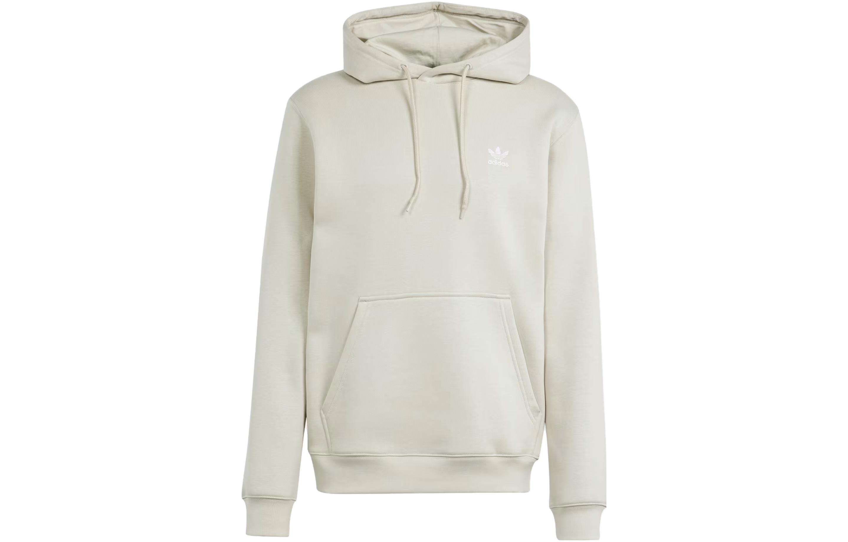 adidas Essential Trefoil Fleece Hoodie Oil Grey Long Sleeve IR7785