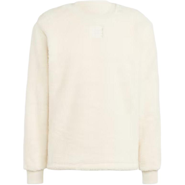 adidas Essential Trefoil Fluffy Fleece Crewneck Sweatshirt White () HR8621