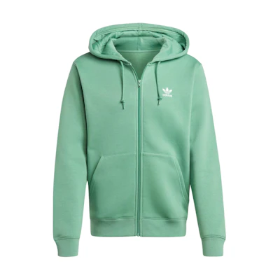 adidas Essential Trefoil Full-Zip Hoodie Green Casual Logo Sweatshirt IR7841