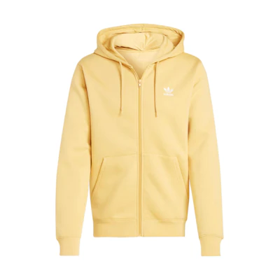 adidas Essential Trefoil Full-Zip Hoodie Yellow Casual Logo Sweatshirt IR7834