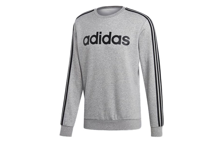 adidas Essentials 3-Stripes Crewneck Pullover Sweatshirt Grey () EI4902