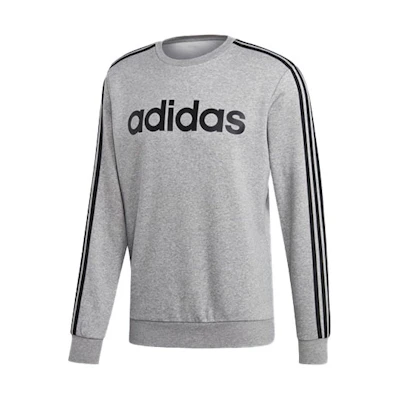 adidas Essentials 3-Stripes Crewneck Pullover Sweatshirt Grey () EI4902