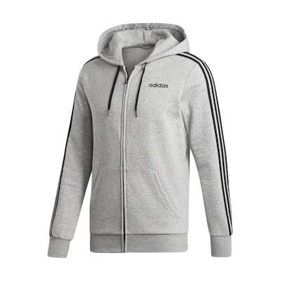 adidas Essentials 3-Stripes Fleece Hoodie Gray Japanese Edition DU0476-JAPAN