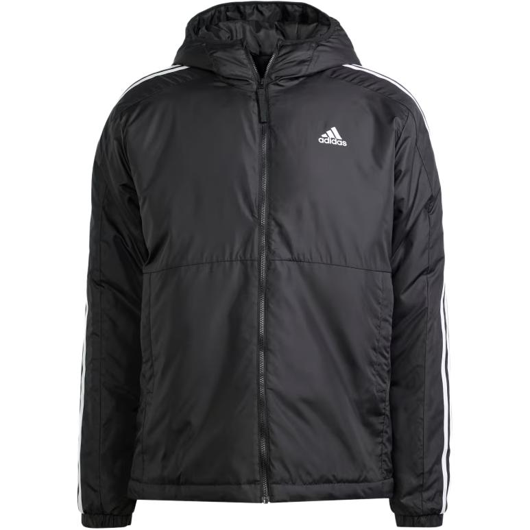 adidas Essentials 3-Stripes Insulated Hooded Jacket Black Casual Outerwear IN7194