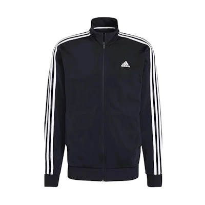 adidas ESSENTIALS 3-Stripes Track Colorblock Logo Print Retro Track Jacket Mens H46100