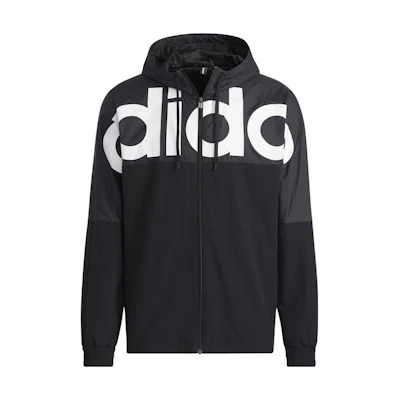 adidas ESSENTIALS Big Logo Colorblock Hoodie Jacket Black Casual Sportswear HD4700