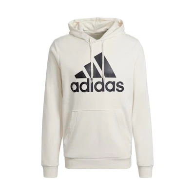 adidas Essentials Big Logo Hoodie Beige Letter Print Pullover HE1846