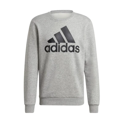 adidas Essentials Big Logo Sweatshirt Grey/Black - Soft, Comfy Sportswear GK9075