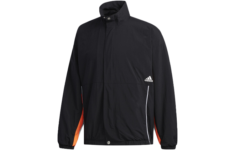 adidas Essentials Black Stand Collar Casual Sports Jacket HN8479 圖 3