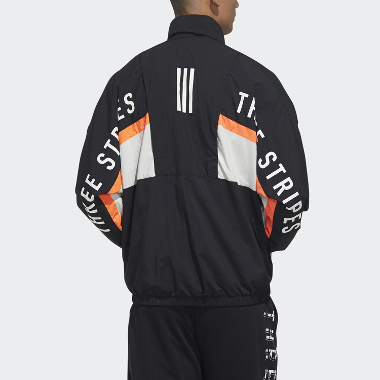 adidas Essentials Black Stand Collar Casual Sports Jacket HN8479 圖 5