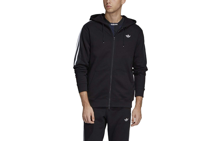 adidas Essentials Black Zip-Up Hoodie DU8139