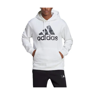 adidas Essentials Camo Print Logo Hoodie White Casual Sportswear HL6932