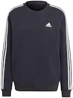 adidas Essentials Colorblock 3-Stripes Crewneck Sweatshirt Black IB4027 adidas Essentials Colorblock 3-Stripes Crewneck Sweatshirt Black IB4027