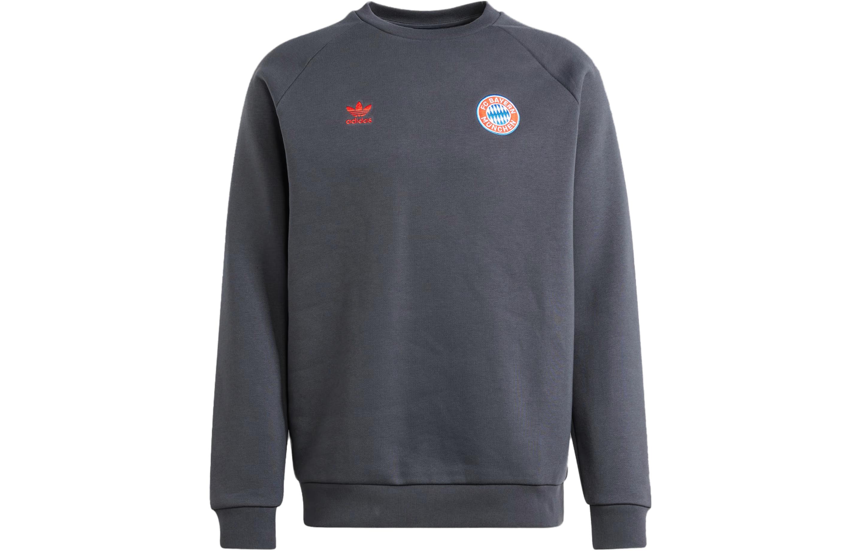 adidas Essentials FC Bayern Trefoil Crew Sweatshirt Dark Gray IL1036