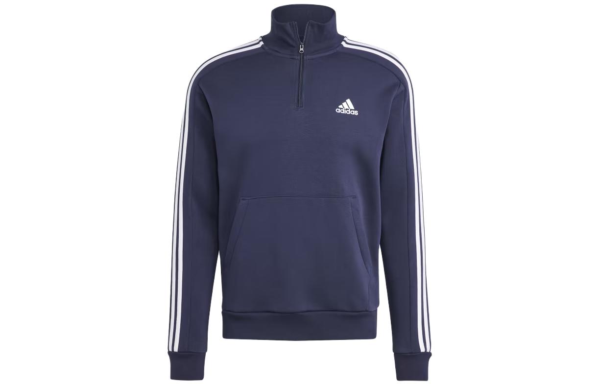 adidas Essentials Fleece 3-Stripes 1/4-Zip Sweatshirt Ink Blue IJ8904
