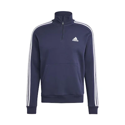 adidas Essentials Fleece 3-Stripes 1/4-Zip Sweatshirt Ink Blue IJ8904