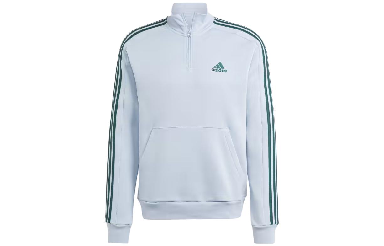 adidas Essentials Fleece 3-Stripes 1/4-Zip Sweatshirt Blue IJ8909