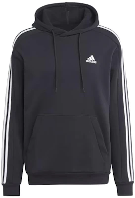 阿迪达斯基础款三条纹连帽衫黑色抓绒套头衫 IB4028 Buy 阿迪达斯基础款三条纹连帽衫黑色抓绒套头衫 IB4028