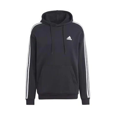 adidas Essentials Fleece 3-Stripes Hoodie Black IB4028