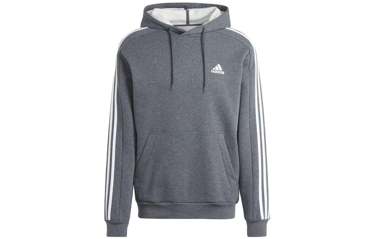 adidas Essentials Fleece 3-Stripes Hoodie Men’s Dark Heather Gray IJ6475