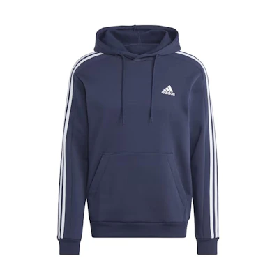 adidas Essentials Fleece 3-Stripes Hoodie Navy Blue College Style IJ6473