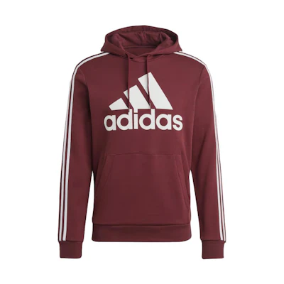 adidas Essentials Fleece 3-Stripes Logo Hoodie Shadow Red H47057