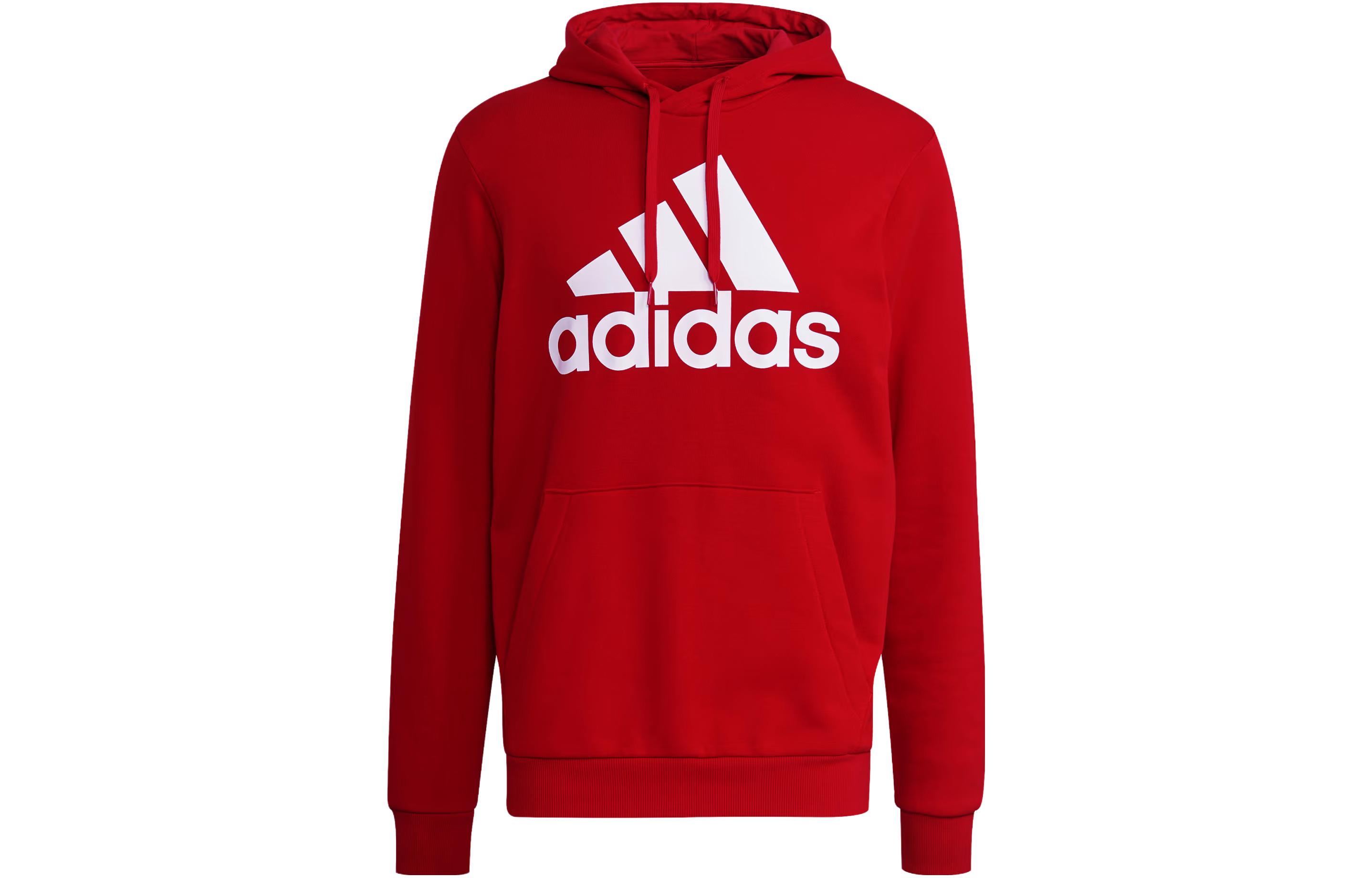 adidas Essentials Fleece Big Logo Hoodie Red Pullover GM6968