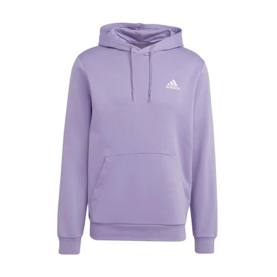 adidas Essentials Fleece Hoodie Purple Solid Logo Long Sleeve H47021