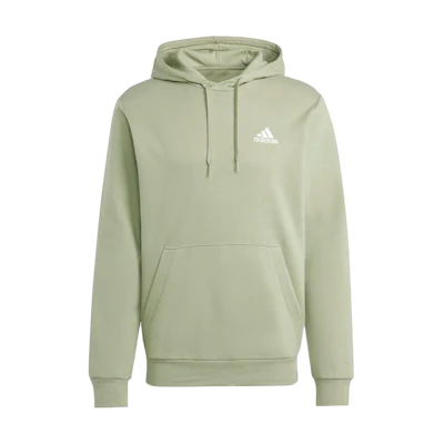 adidas Essentials Fleece Hoodie Tent Green Logo Embroidery Pullover JJ4662