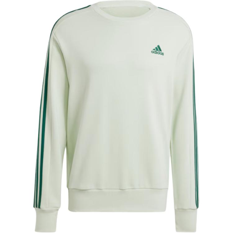 adidas Essentials French Terry 3-Stripes Sweatshirt Crewneck Green () IW7668