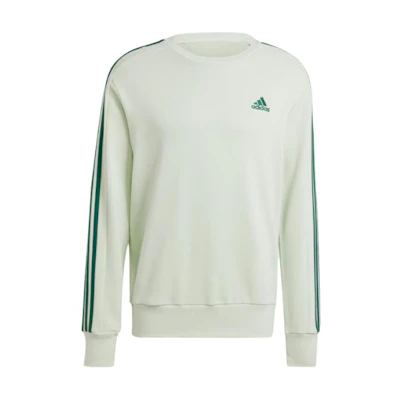 adidas Essentials French Terry 3-Stripes Sweatshirt Crewneck Green () IW7668
