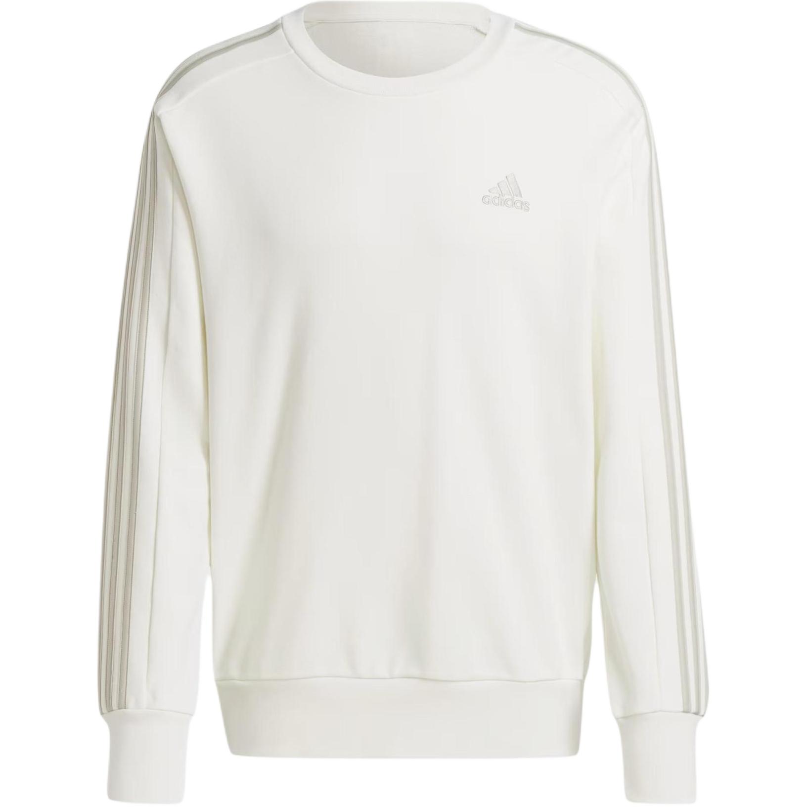 adidas Essentials French Terry 3-Stripes Sweatshirt Crewneck Off-White IS1351