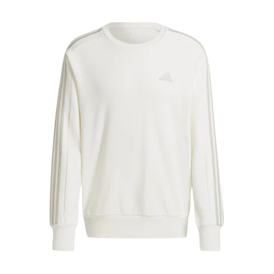 adidas Essentials French Terry 3-Stripes Sweatshirt Crewneck Off-White IS1351